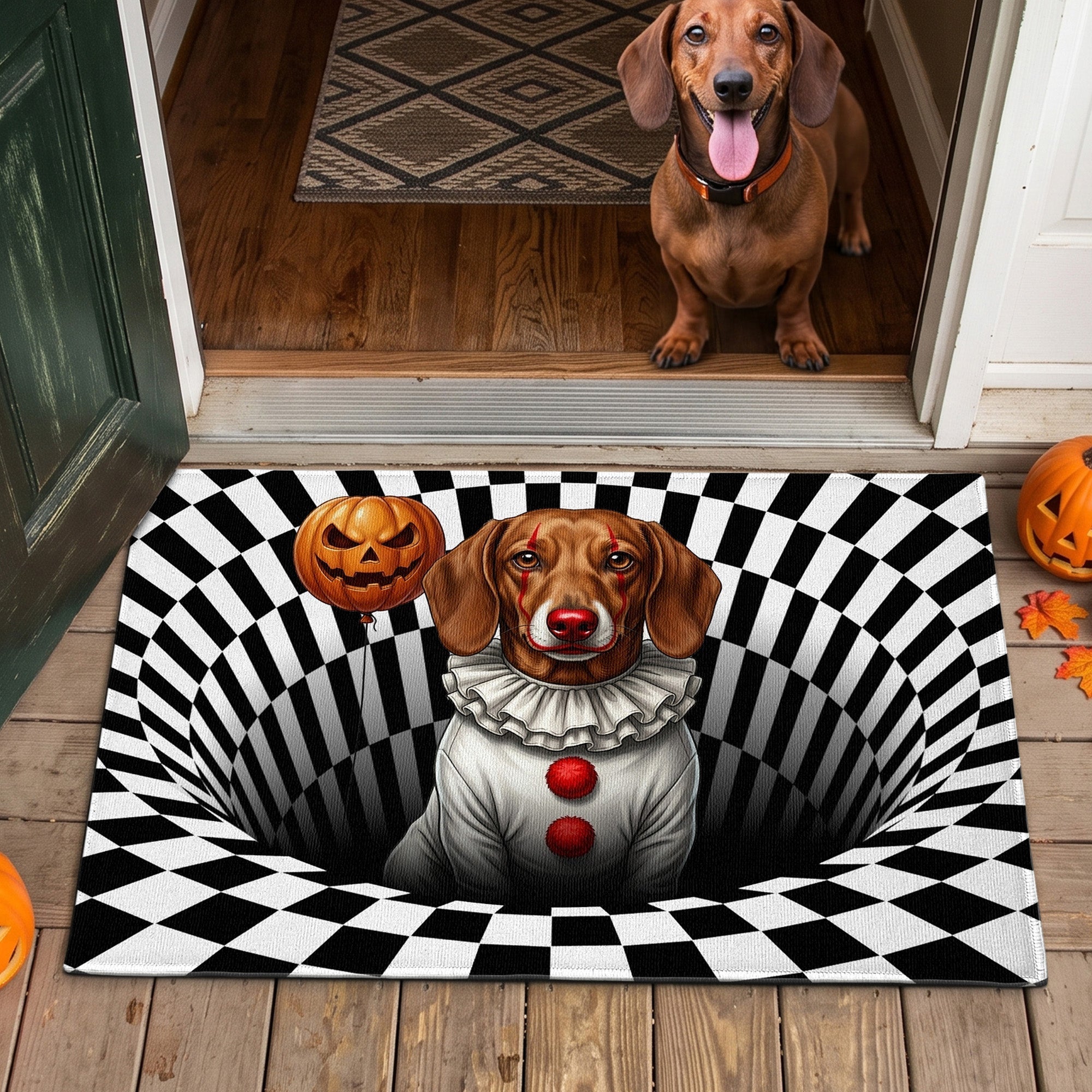 Personalized Spooky Pet Portrait Door Mat for Halloween Gift Door Mat GradoCreations