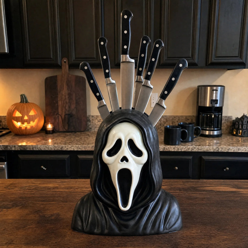 Horror Knife Holder Chucky Figurine Kitchen Decor for Halloween 3D Physic Product GradoCreations