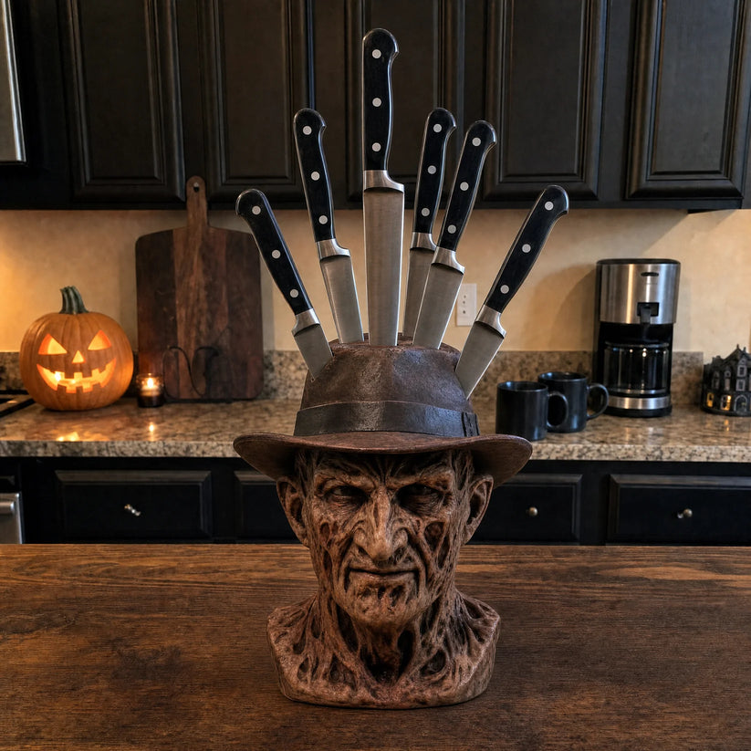 Horror Knife Holder Chucky Figurine Kitchen Decor for Halloween 3D Physic Product GradoCreations