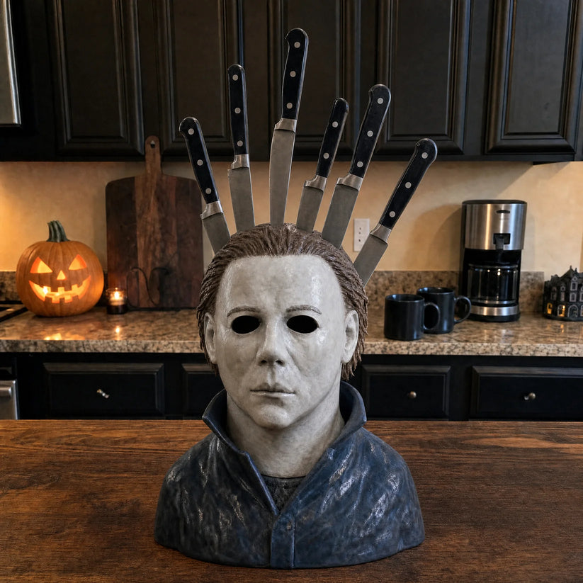 Horror Knife Holder Chucky Figurine Kitchen Decor for Halloween 3D Physic Product GradoCreations