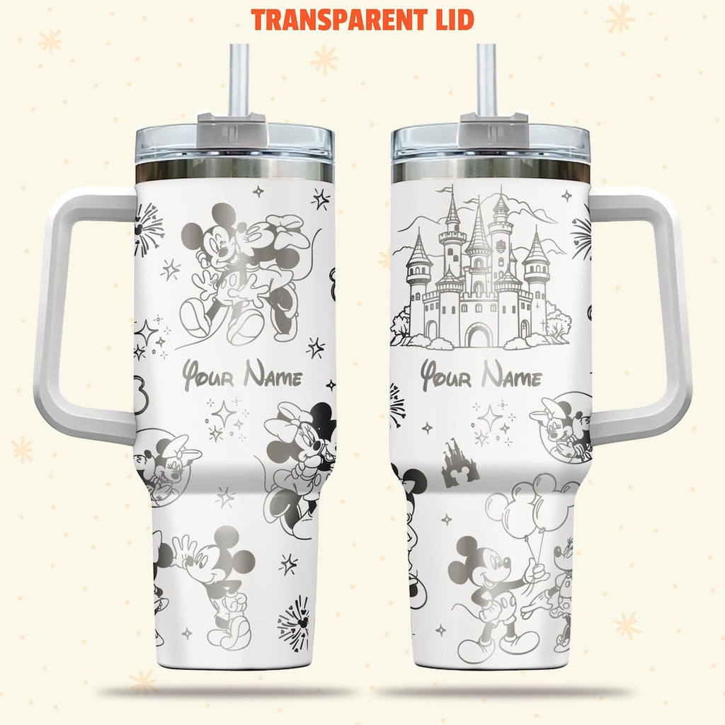 Personalized Mouse Tumbler with Handle Custom Name Gift for Kids Tumbler With Handle GradoCreations