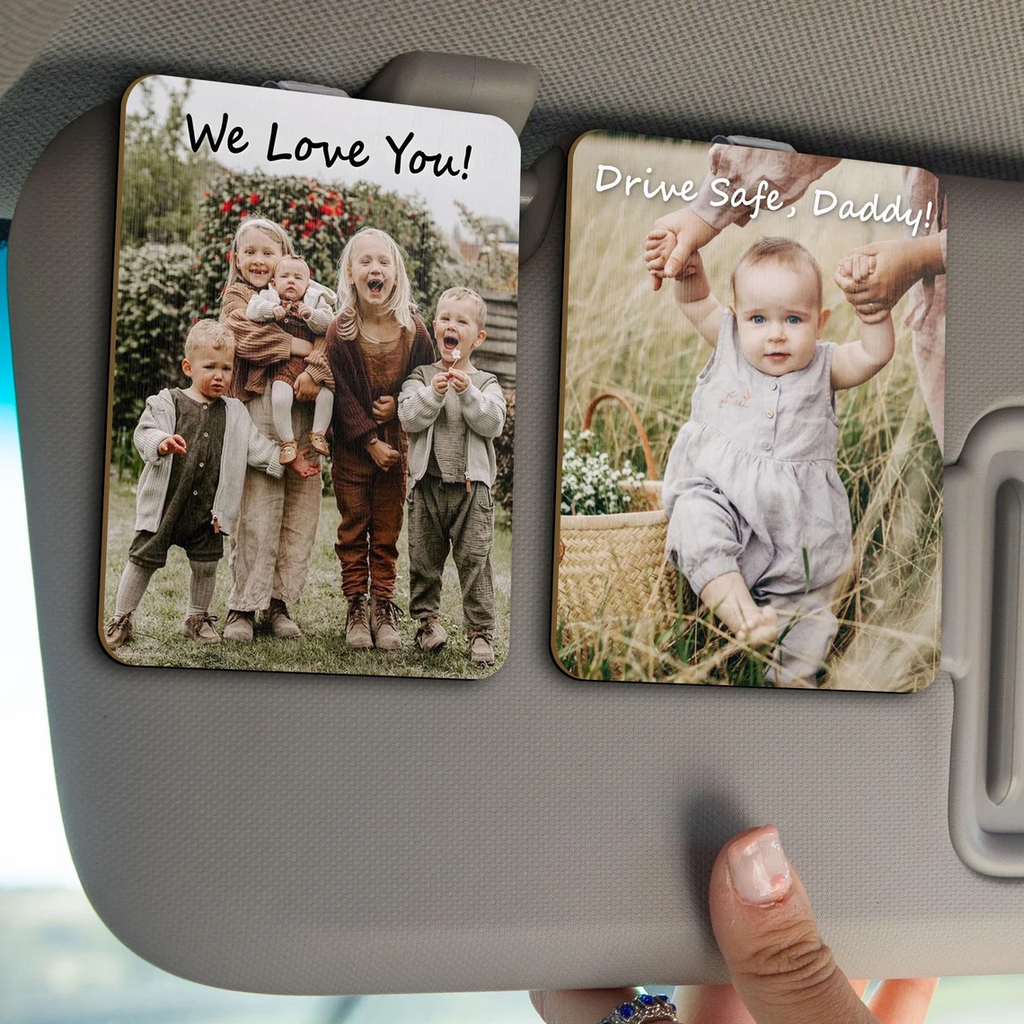 Personalized Photo Car Visor Clip Custom Gift for Dad HN590 - Car Visor Clip GradoCreations
