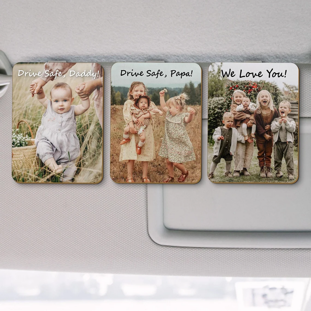 Personalized Photo Car Visor Clip Custom Gift for Dad HN590 - Car Visor Clip GradoCreations