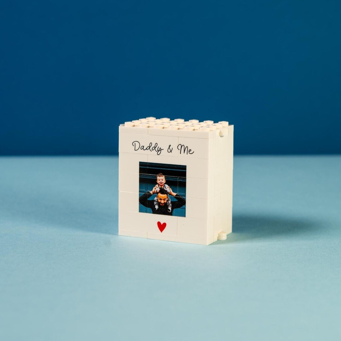 Custom Photo Fold-Out Brick Frame Gift for Dad Father's Day HN590 - Building Blocks diff design GradoCreations