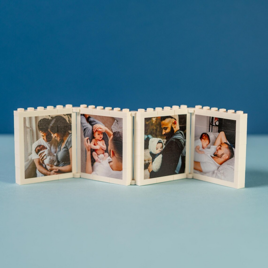 Custom Photo Fold-Out Brick Frame Gift for Dad Father's Day HN590 - Building Blocks diff design GradoCreations