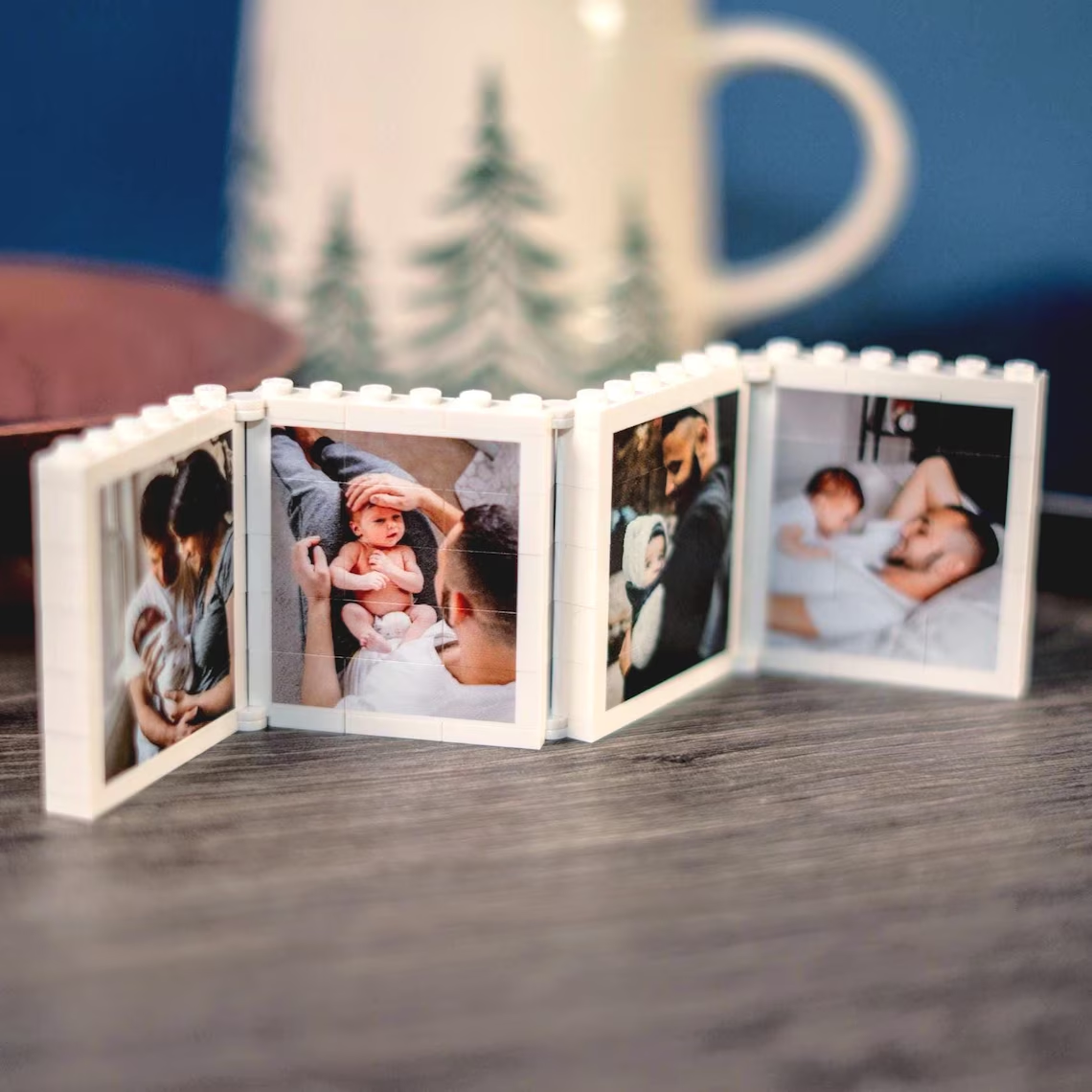 Custom Photo Fold-Out Brick Frame Gift for Dad Father's Day HN590 - Building Blocks diff design GradoCreations