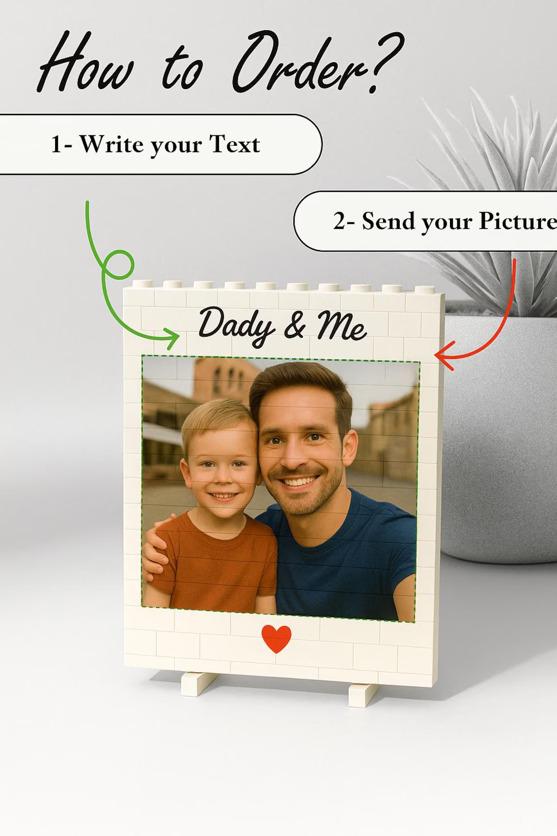 Custom Photo Building Blocks Gift for Dad Father's Day Keepsake HN590 - Building Blocks GradoCreations