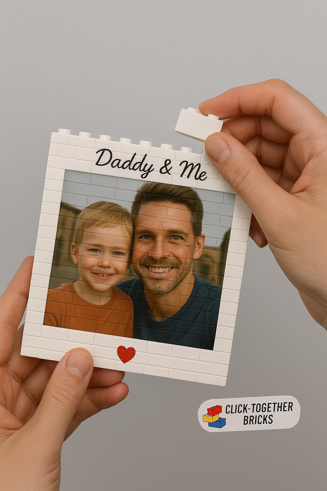 Custom Photo Building Blocks Gift for Dad Father's Day Keepsake HN590 - Building Blocks GradoCreations