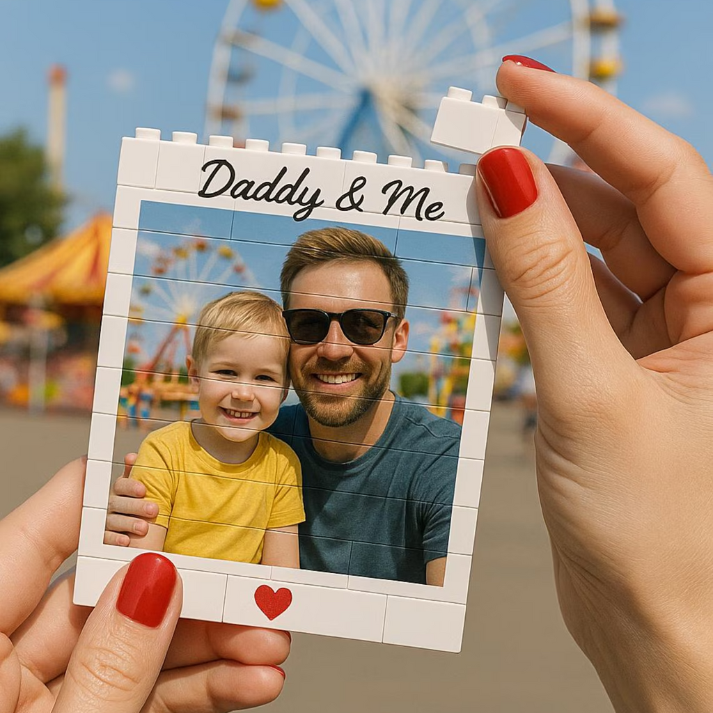Custom Photo Building Blocks Gift for Dad Father's Day Keepsake HN590 - Building Blocks GradoCreations