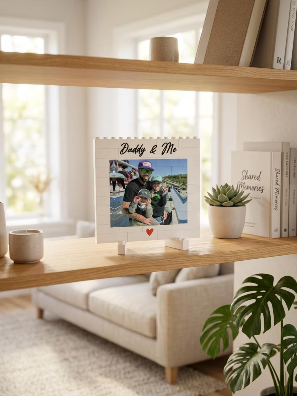 Custom Photo Building Blocks Gift for Dad Father's Day Keepsake HN590 - Building Blocks GradoCreations