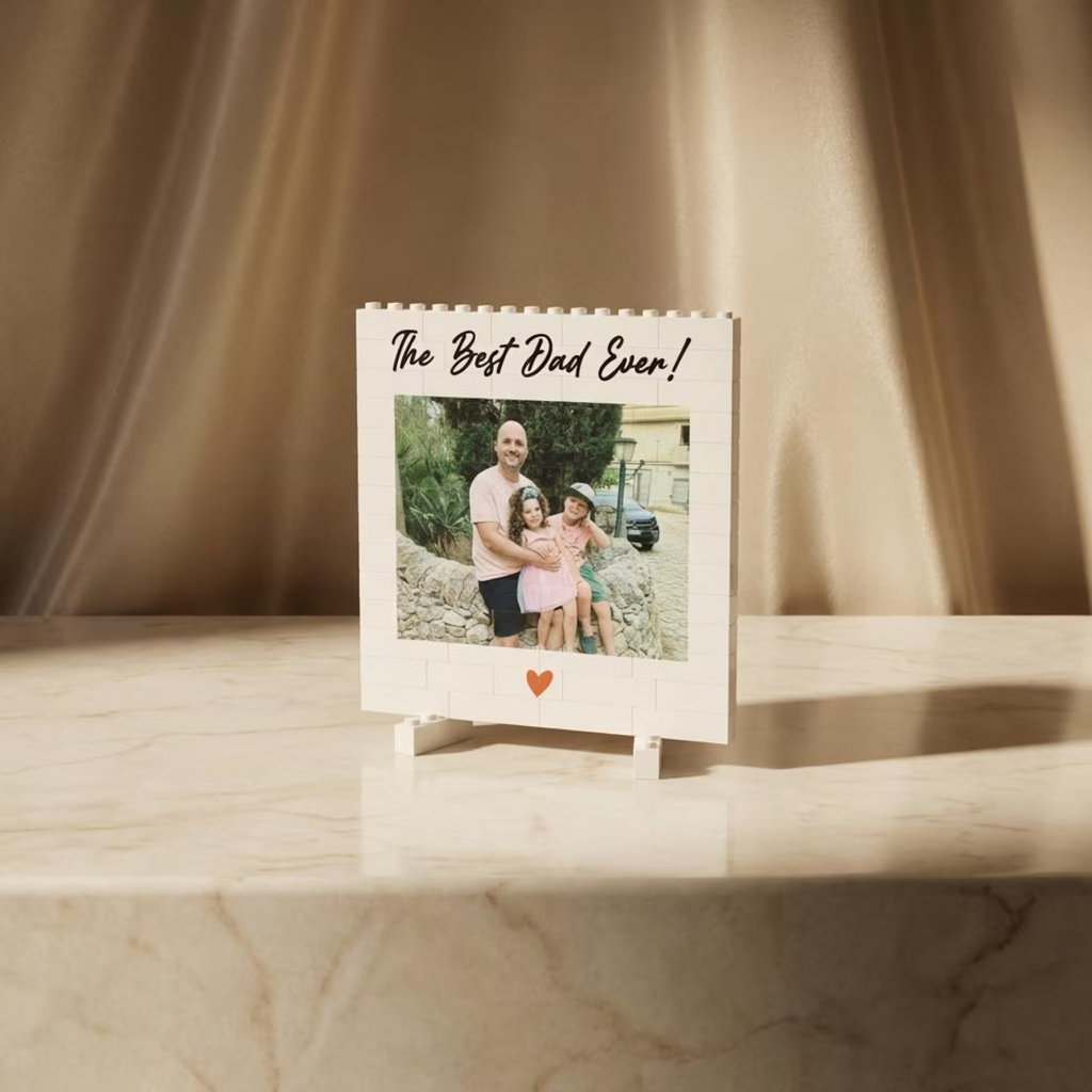 Custom Photo Building Blocks Gift for Dad Father's Day Keepsake HN590 - Building Blocks GradoCreations