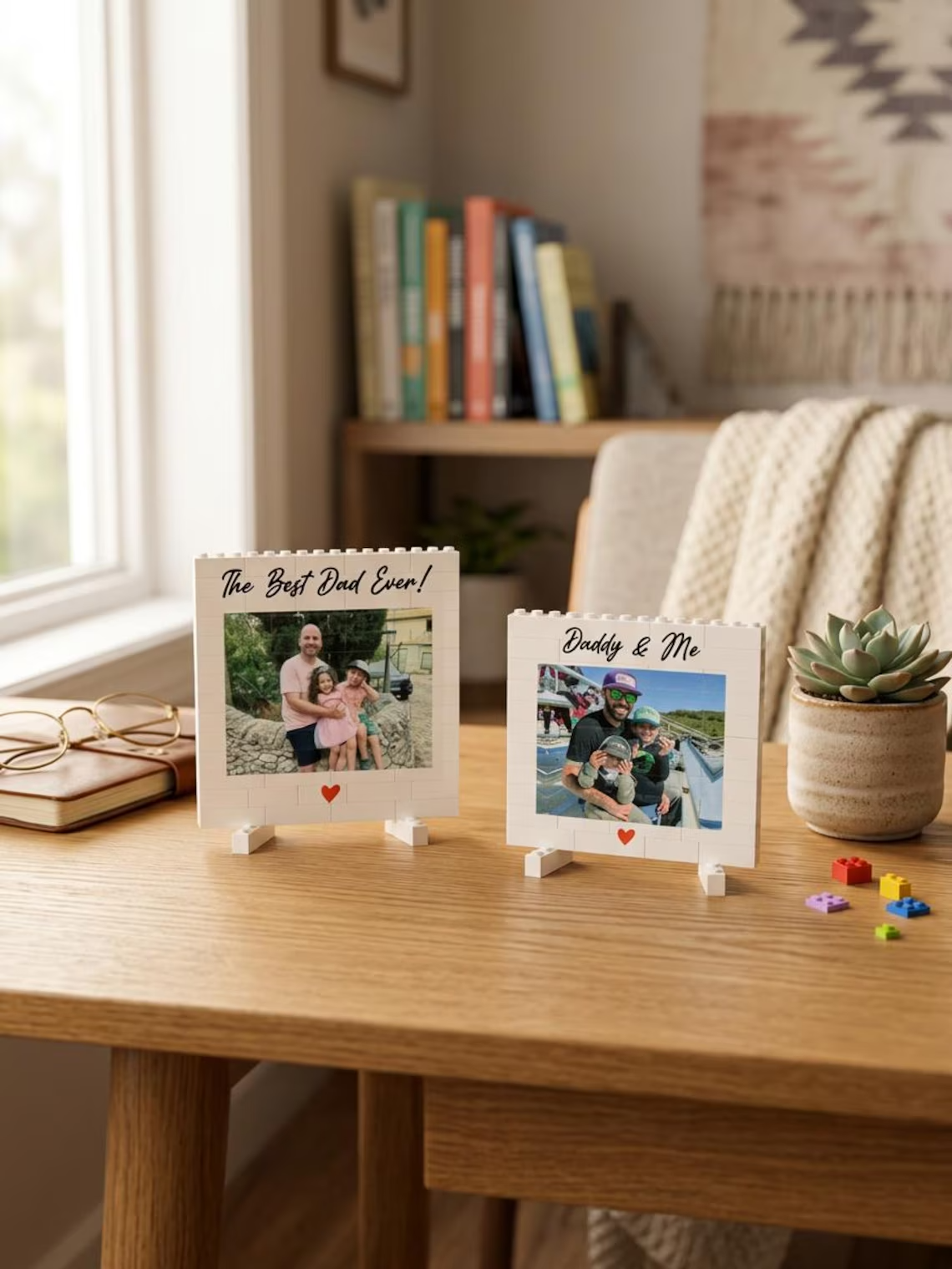 Custom Photo Building Blocks Gift for Dad Father's Day Keepsake HN590 - Building Blocks GradoCreations