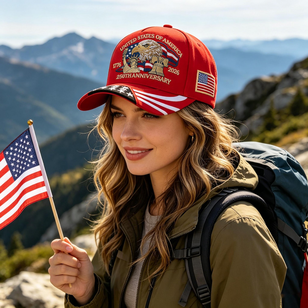 Personalized USA 250th Anniversary Embroidered Cap Gift HN590 - Embroidery Hat Josh GradoCreations