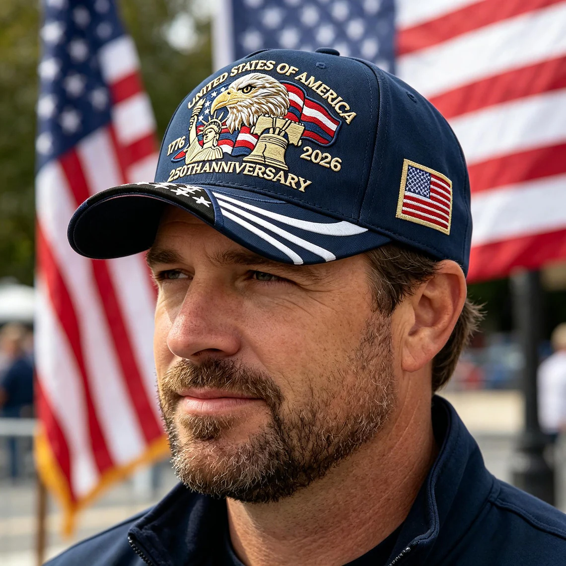 Personalized USA 250th Anniversary Embroidered Cap Gift HN590 - Embroidery Hat Josh GradoCreations