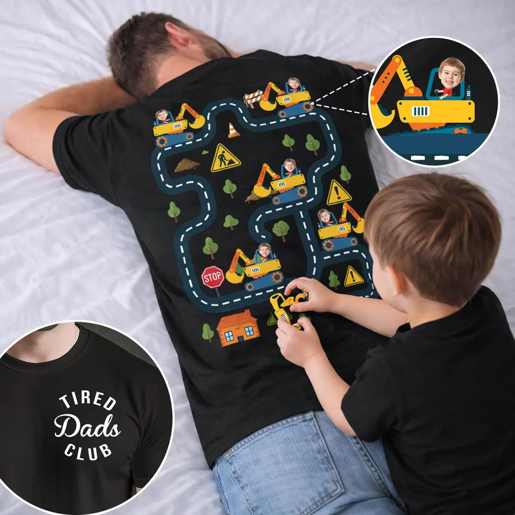 Personalized T-Shirt for Dads Club Custom Kid Photo Gift HN590 - Tshirt Back GradoCreations