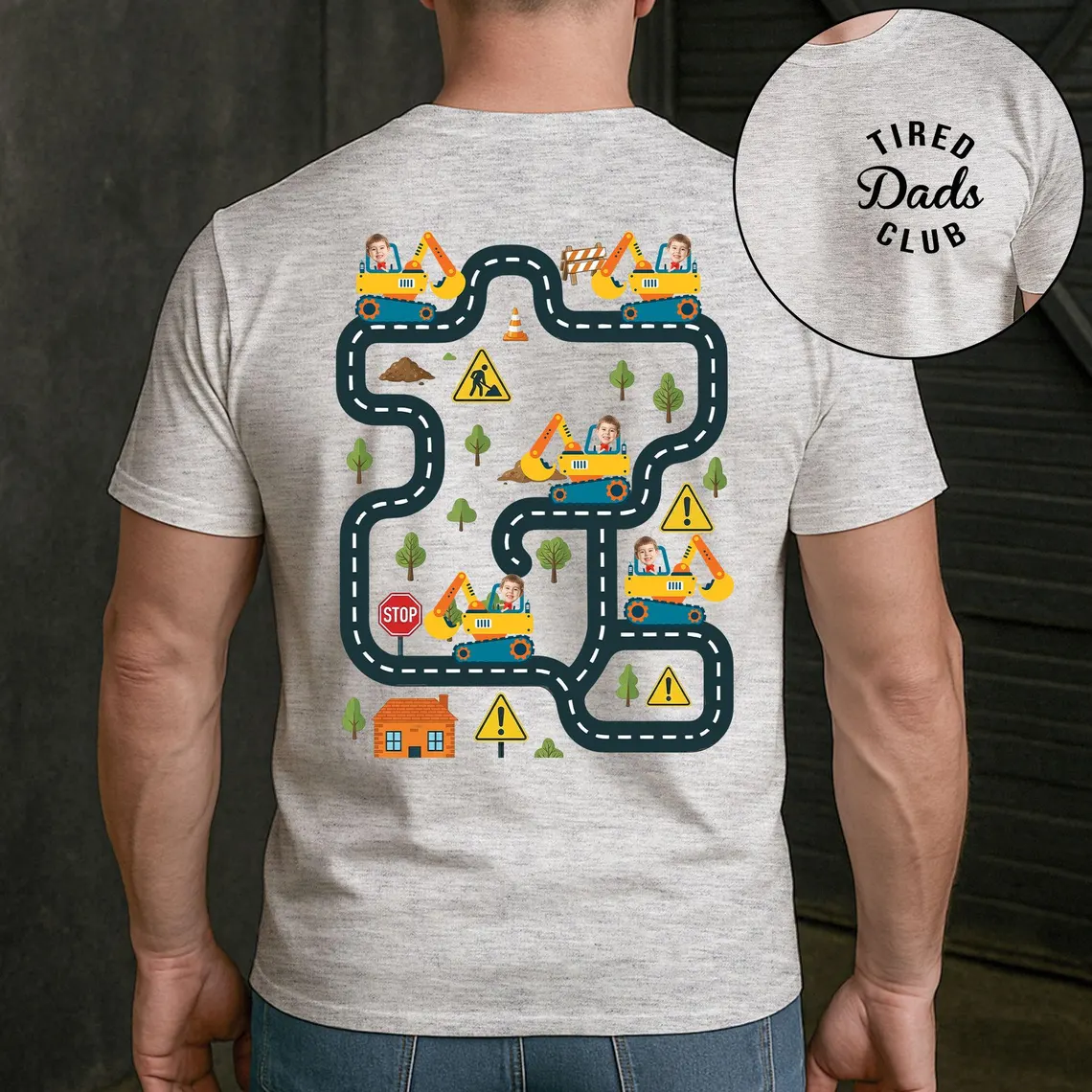 Personalized T-Shirt for Dads Club Custom Kid Photo Gift HN590 - Tshirt Back GradoCreations