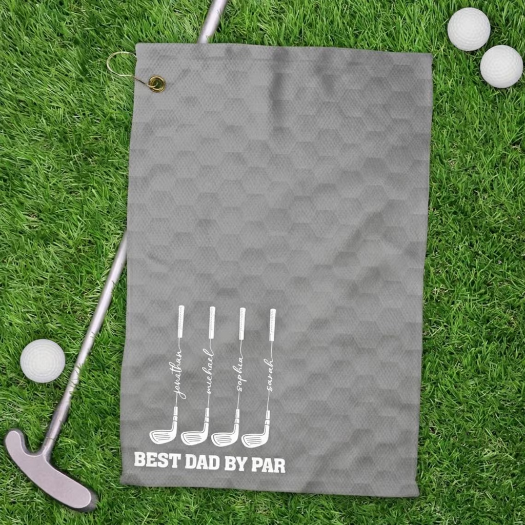Personalized Golf Towel Custom Name Best Dad Gift for Golfers golf towel fix GradoCreations