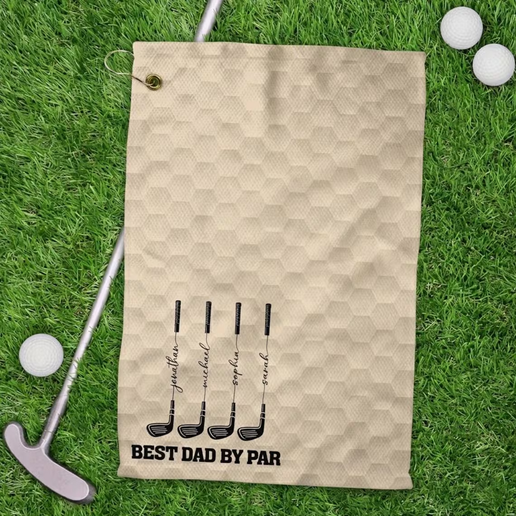 Personalized Golf Towel Custom Name Best Dad Gift for Golfers golf towel fix GradoCreations