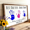 Personalized Handprint Sign Custom Gift for Dad Father's Day HN590 - Sign GradoCreations