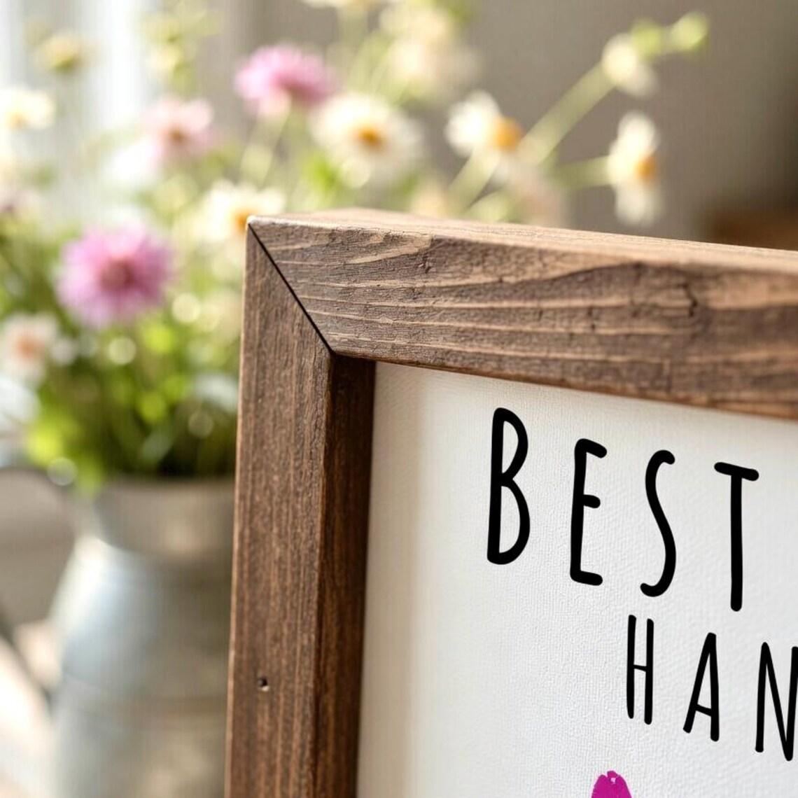 Personalized Handprint Sign Custom Gift for Dad Father's Day HN590 - Sign GradoCreations