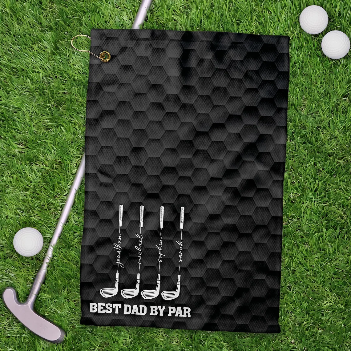 Personalized Golf Towel Custom Name Best Dad Gift for Golfers golf towel fix GradoCreations
