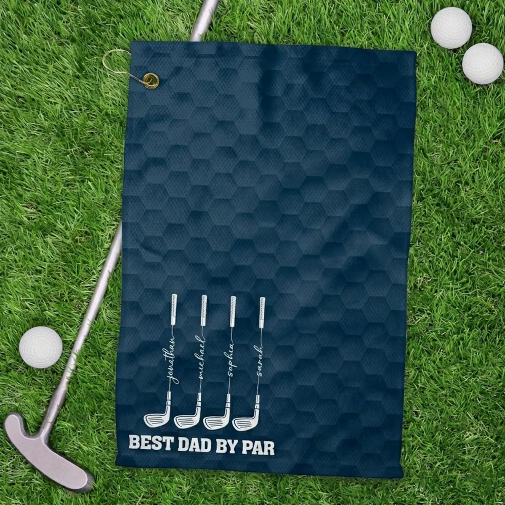 Personalized Golf Towel Custom Name Best Dad Gift for Golfers golf towel fix GradoCreations