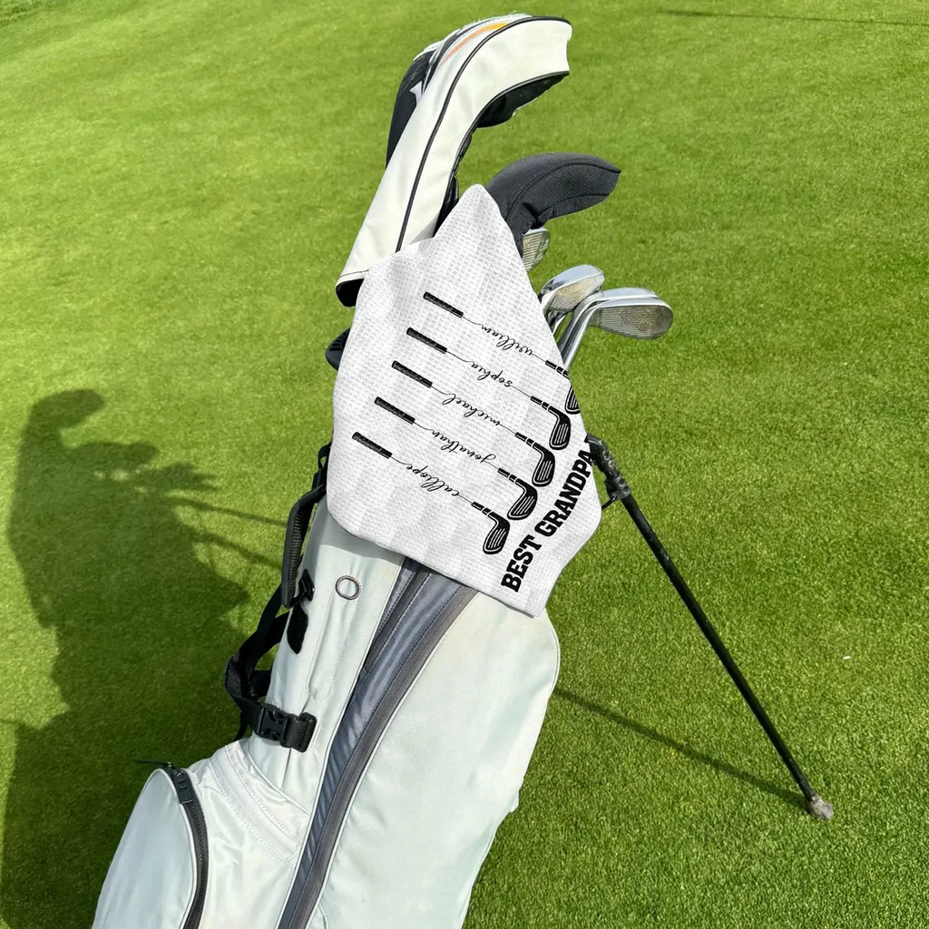 Personalized Golf Towel Custom Name Best Dad Gift for Golfers golf towel fix GradoCreations