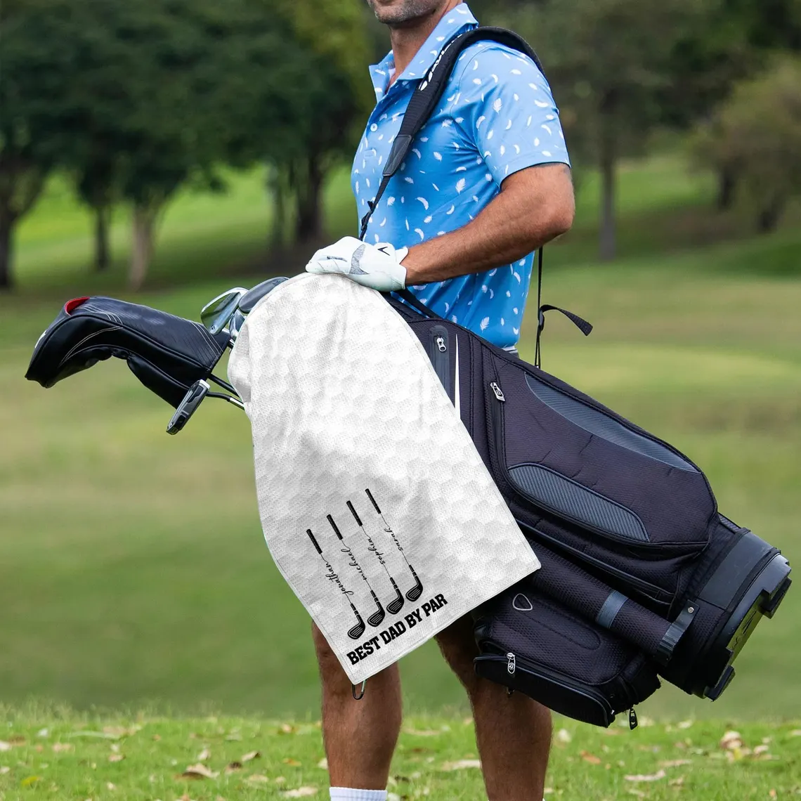 Personalized Golf Towel Custom Name Best Dad Gift for Golfers golf towel fix GradoCreations