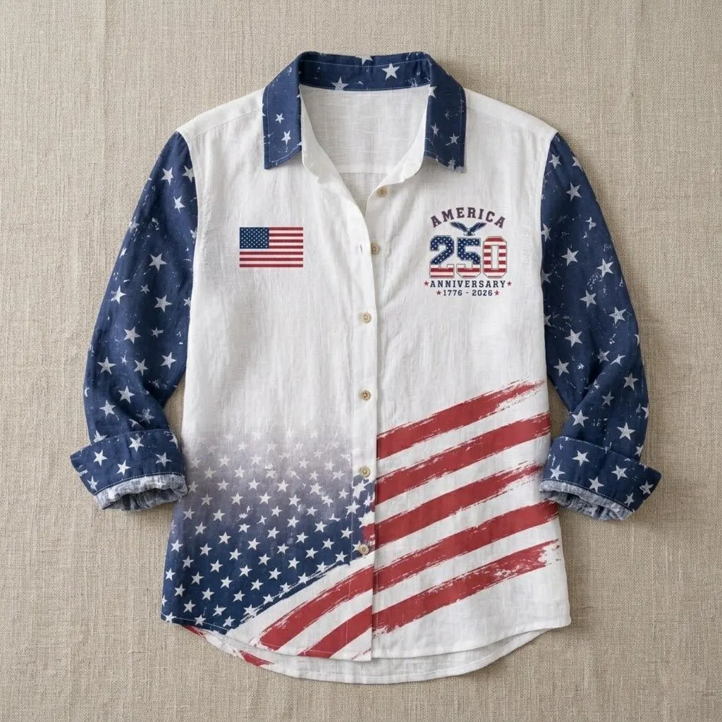 Personalized USA Flag Blouse Custom Name Gift for Women HN590 - Blouse Shirt GradoCreations