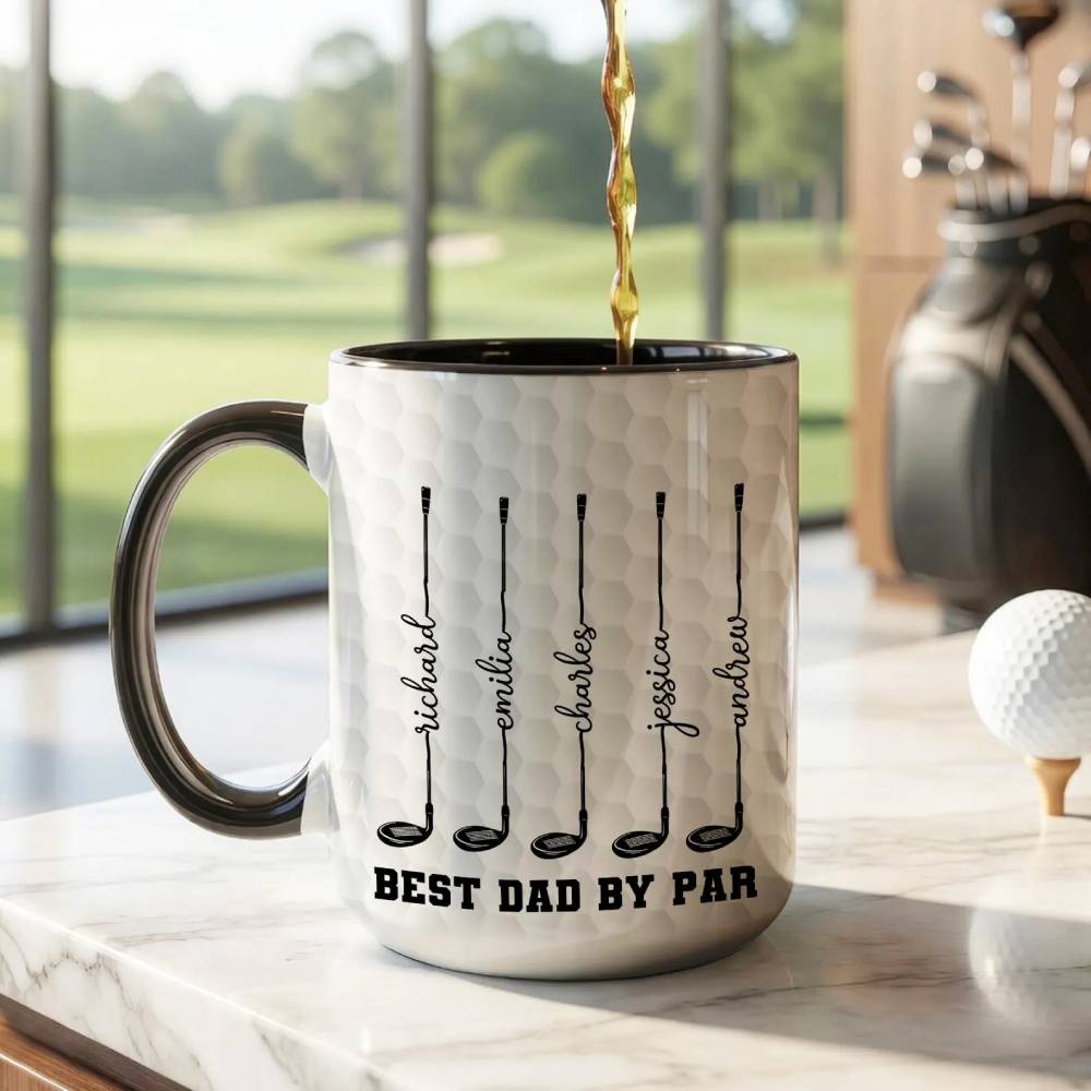Personalized Dad Mug Custom Name Gift for Father's Day HN590 - Accent Mug In Full GradoCreations