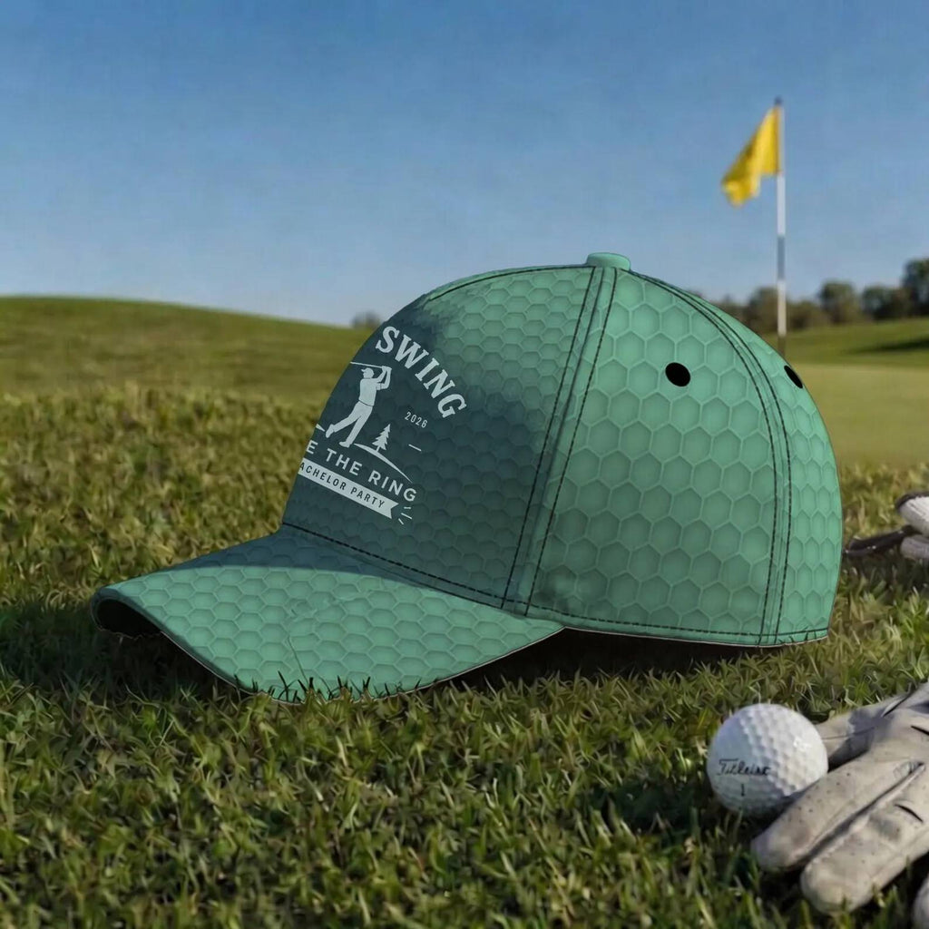 Personalized Last Swing Before The Ring Cap Gift for Groomsmen HN590 - AOP Cap fix GradoCreations