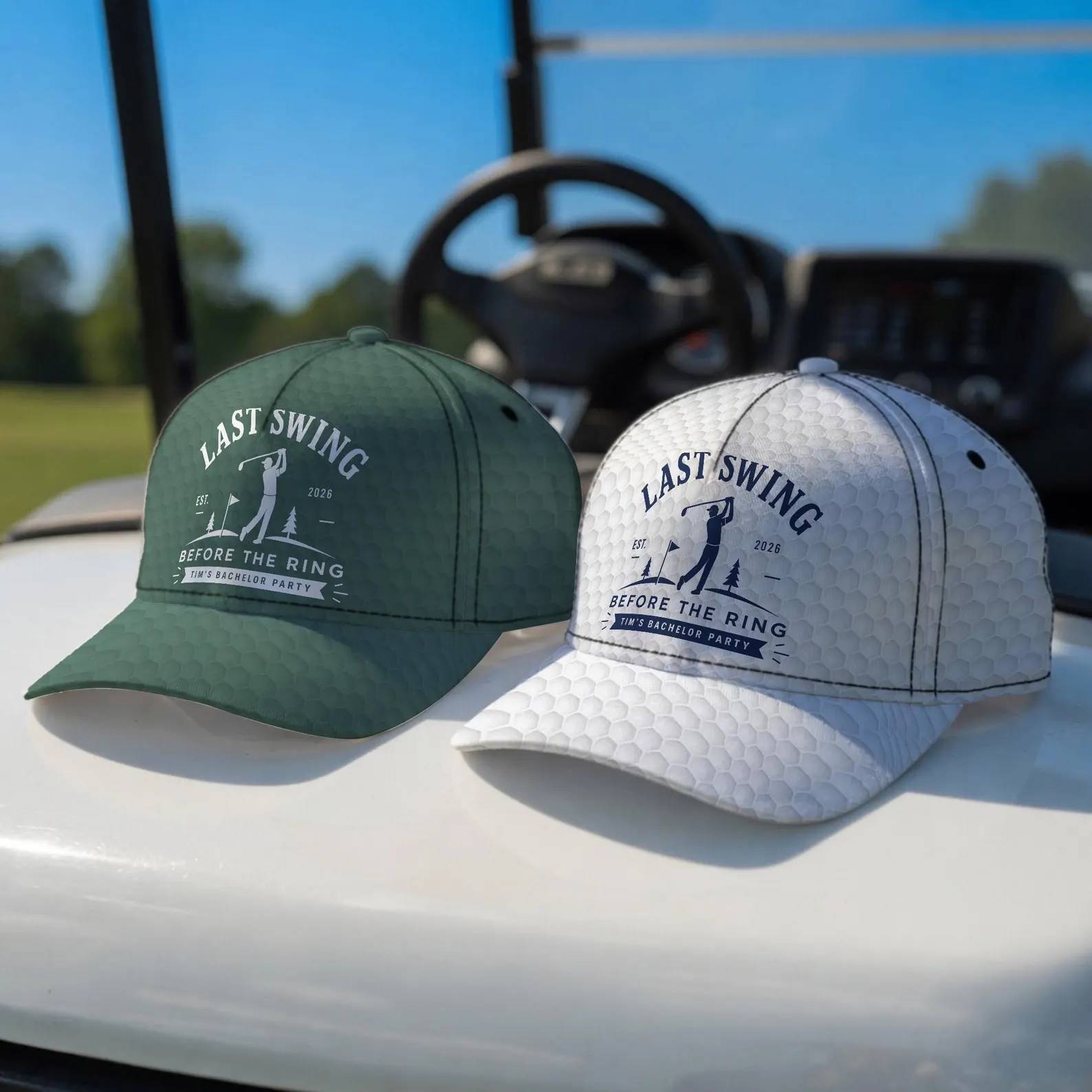 Personalized Last Swing Before The Ring Cap Gift for Groomsmen HN590 - AOP Cap fix GradoCreations