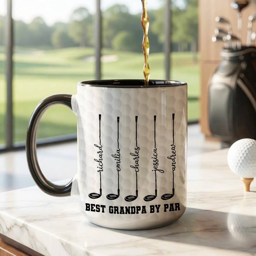 Personalized Dad Mug Custom Name Gift for Father's Day HN590 - Accent Mug In Full GradoCreations