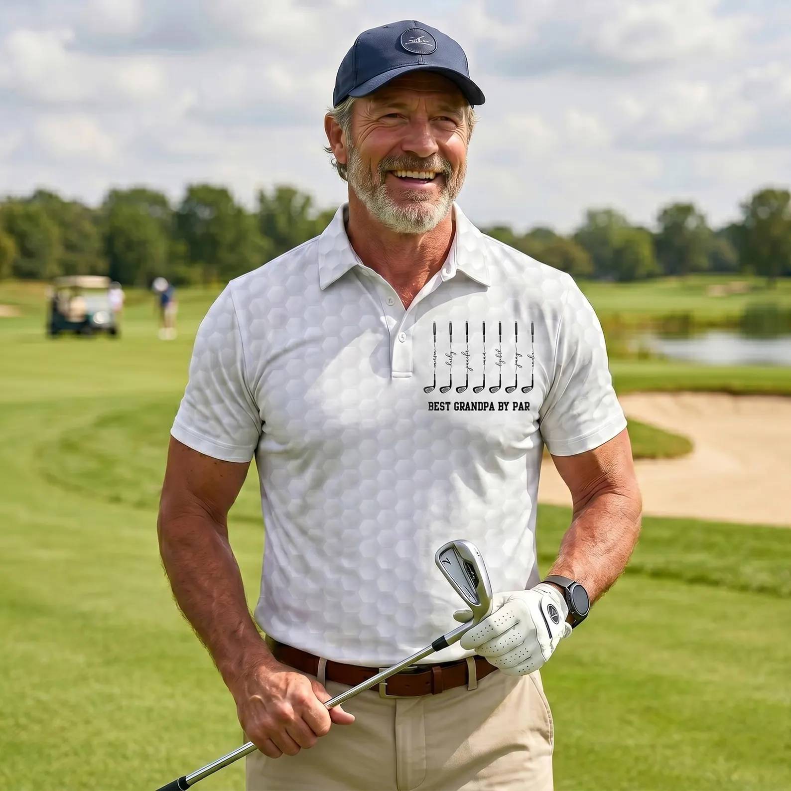 Personalized Best Dad By Par Polo Shirt Gift for Golf Lovers HN590 - Men's Polo Shirt fix GradoCreations