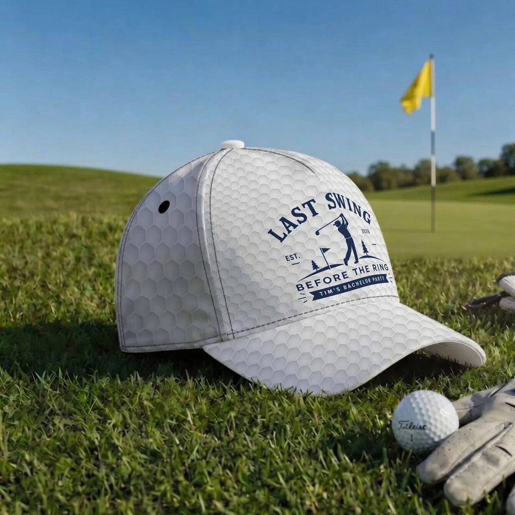 Personalized Last Swing Before The Ring Cap Gift for Groomsmen HN590 - AOP Cap fix GradoCreations