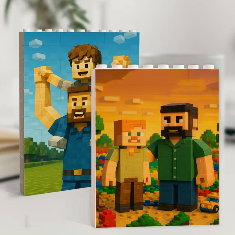 Personalized Photo Building Blocks Custom Gift for Dad HN590 - Building Blocks fix GradoCreations