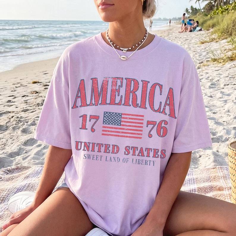 Personalized 4th of July Comfort Shirt Patriotic Gift Idea Comfort Shirt FIX GradoCreations