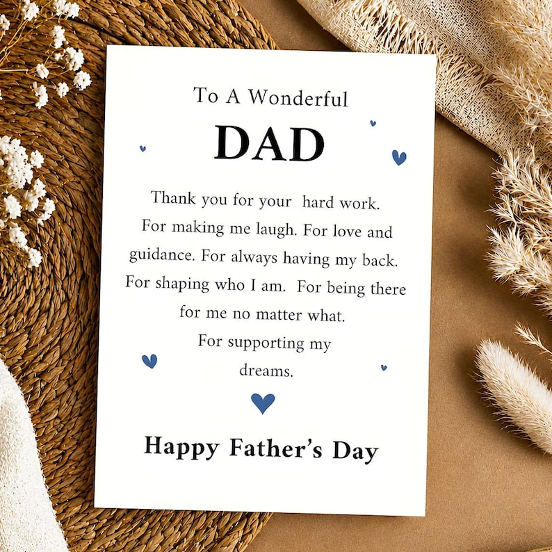 Father's Day Gift Card for Personalized Family Gifts Gift Card GradoCreations