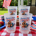 Personalized Frosted Cups Family Photo America 250th Anniversary Gift