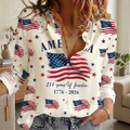 Personalized 250th Anniversary Blouse Shirt for Women - 4th of July Gift HN590 - Blouse Shirt Fix GradoCreations