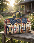 USA 250th Anniversary Patriotic Duck Quilted Duffle Bag Gift for Patriots