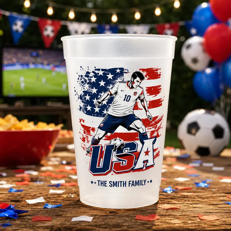 Personalized Frosted Cups for Football Fans – Custom National Team Gifts
