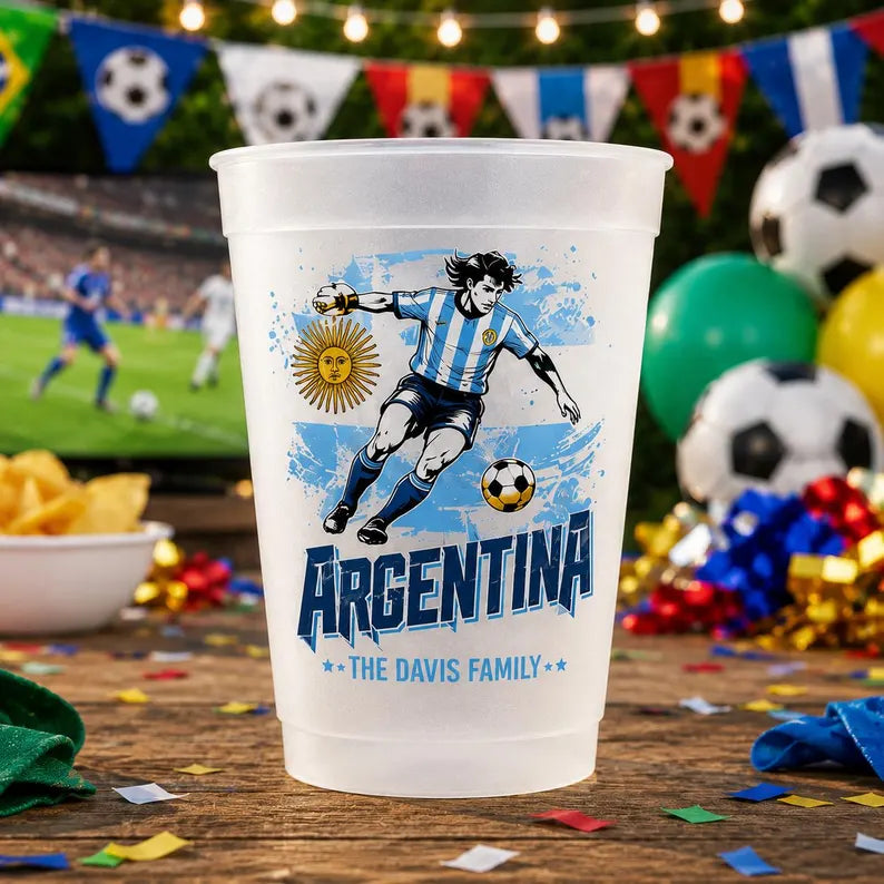 Personalized Frosted Cups for Football Fans – Custom National Team Gifts