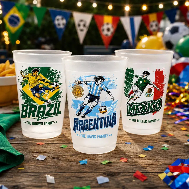 Personalized Frosted Cups for Football Fans – Custom National Team Gifts