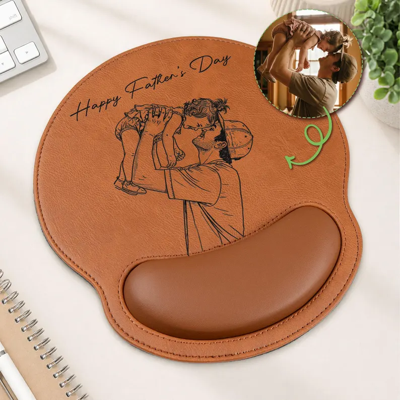 Personalized Photo Sketch Mouse Mat Custom Gift for Dad HN590 - Mouse Mat fix GradoCreations