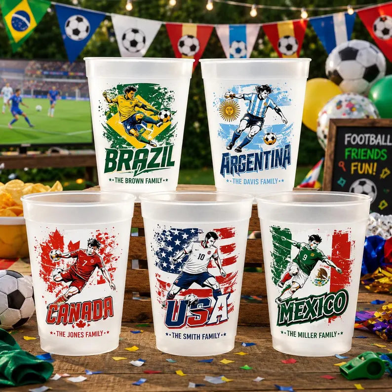 Personalized Frosted Cups for Football Fans – Custom National Team Gifts