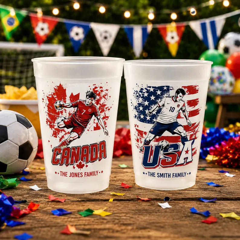Personalized Frosted Cups for Football Fans – Custom National Team Gifts