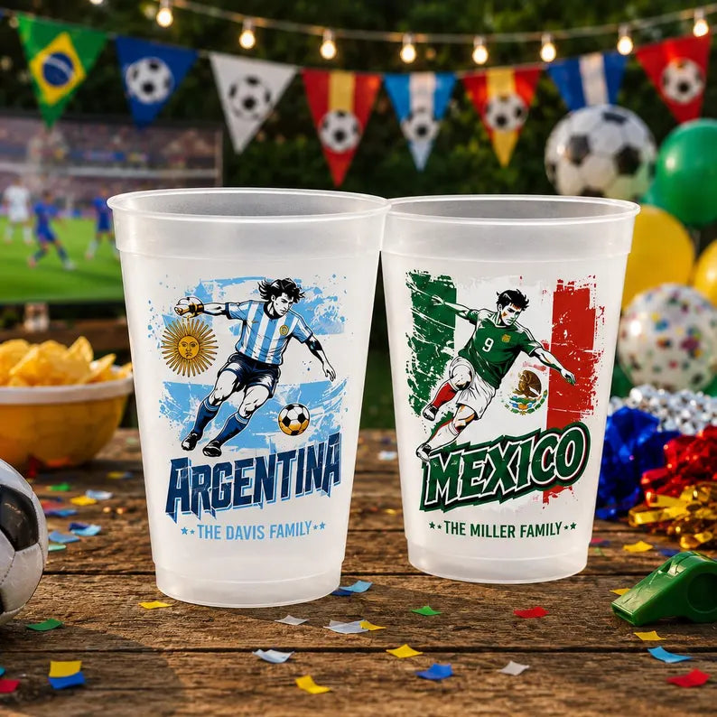 Personalized Frosted Cups for Football Fans – Custom National Team Gifts