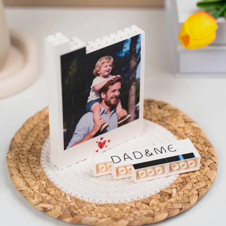 Personalized Photo Building Brick Blocks Custom Gift for Dad HN590 - Building Blocks fix GradoCreations