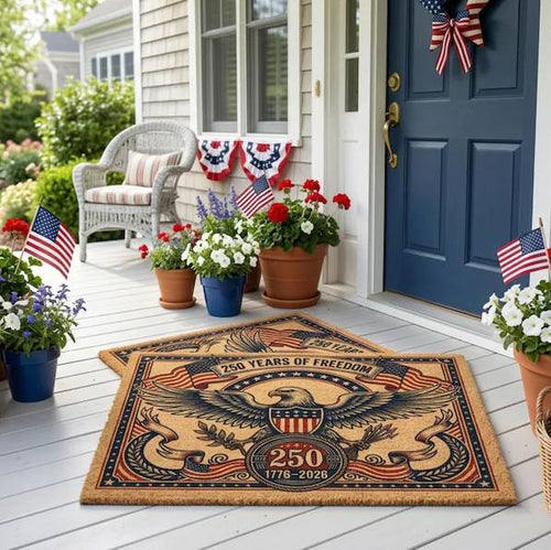 Personalized 250 Years Freedom Coir Doormat for Patriotic Home Decor HN590 - Coir Doormat fix GradoCreations